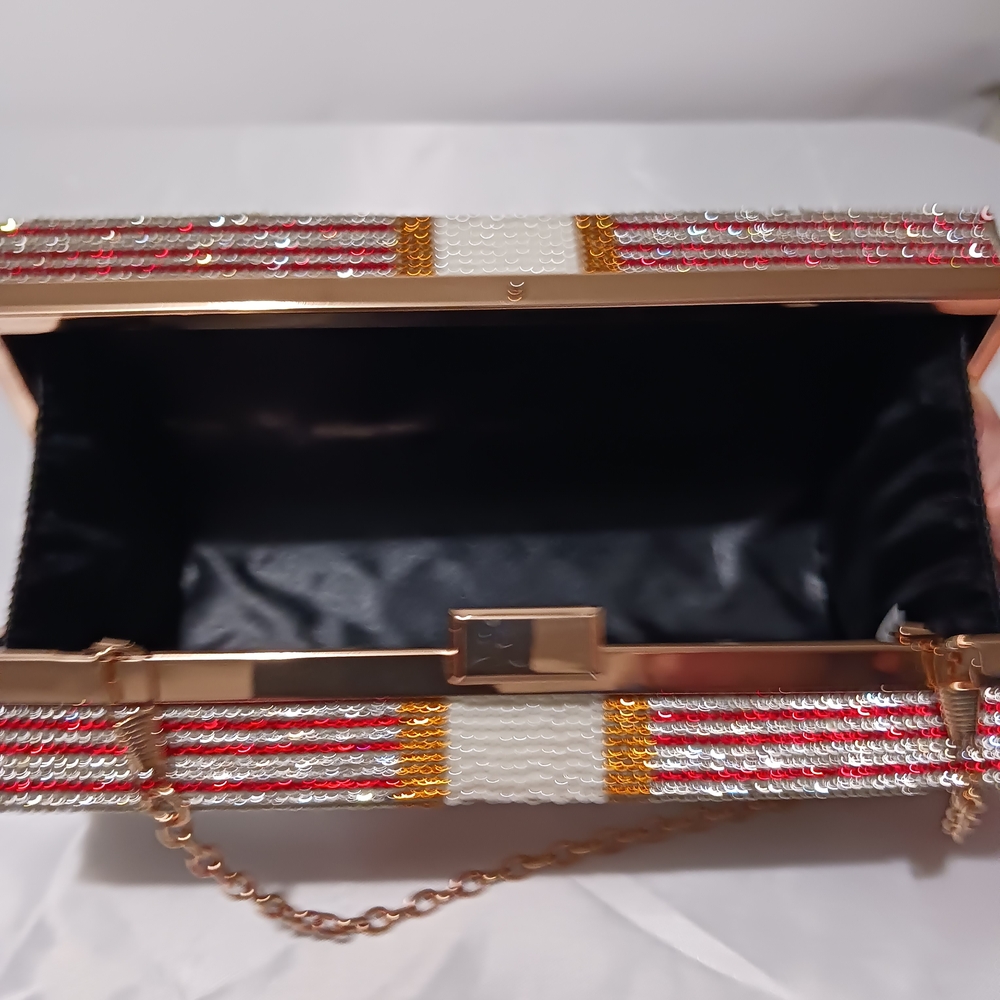Crystal Rhinestone Embellished Money Clutch Shoulder Crossbody Bag - Picture 7 of 16
